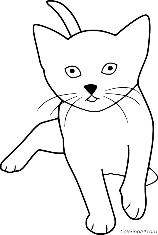 Cute Cat Coloring Page