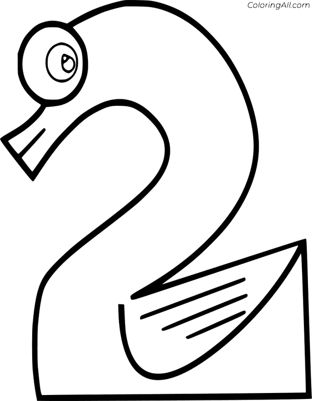 Number Two Coloring Page