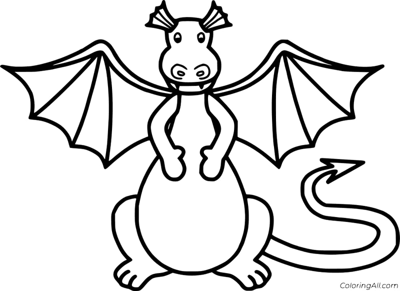 Easy Dragon Coloring Page