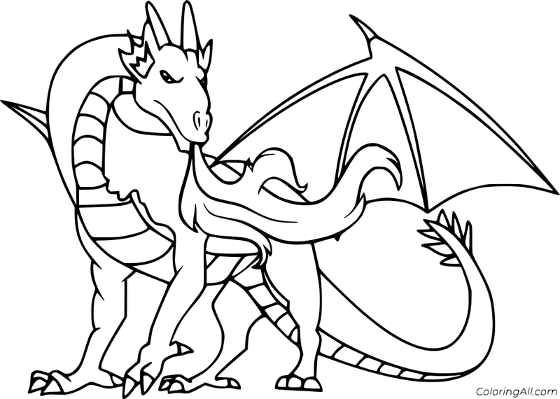 Simple Dragon Coloring Page