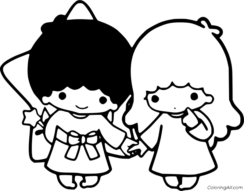Little Twin Stars Coloring Page 1