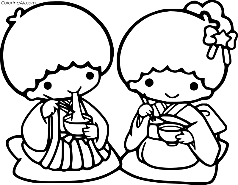 Little Twin Stars Coloring Page 4